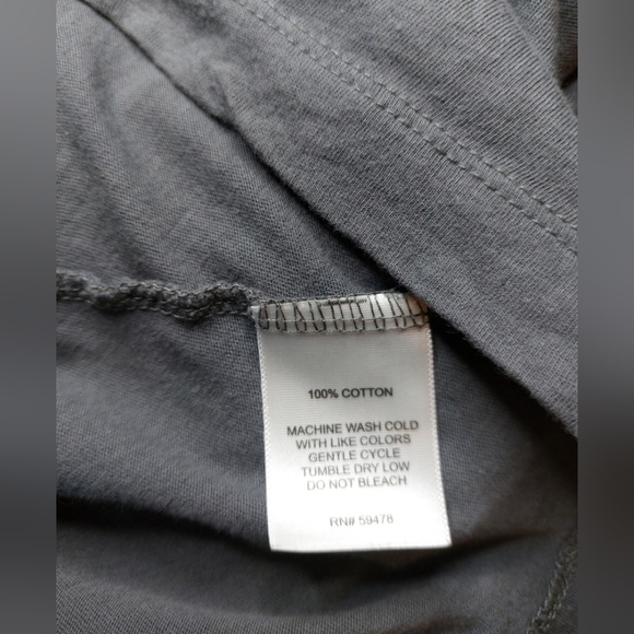 Cynthia Rowley Grey Long Sleeve Tee 100% Cotton Size Medium Casual Top Layer - Picture 5 of 7